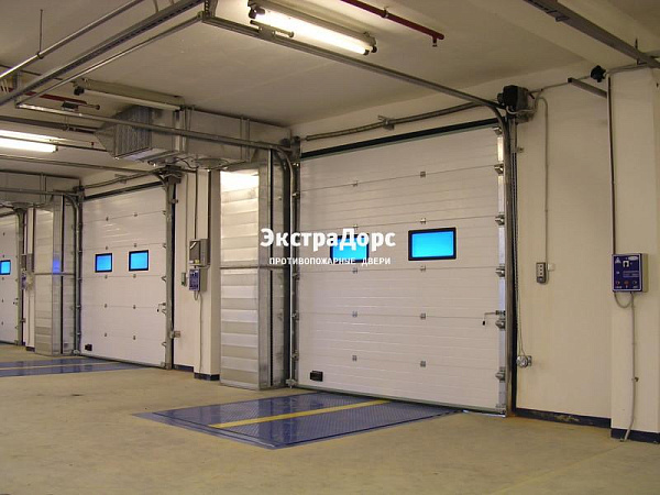 Подъемные автоматические противопожарные ворота с окнами в Зеленограде  купить