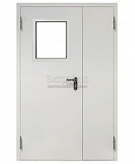 Дверь с выпадающим порогом противопожарная с остеклением