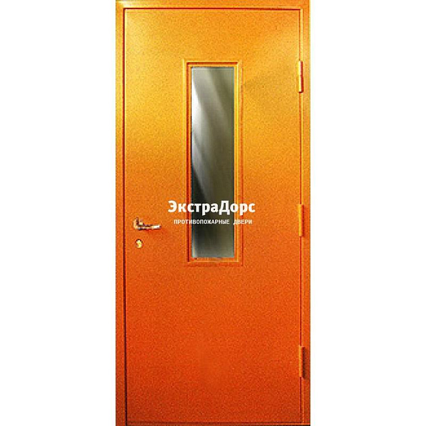 Противопожарная дверь анти-дым оранжевая со стеклом в Зеленограде  купить