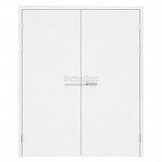 Двухстворчатая дверь с выпадающим порогом противопожарная EI 60 белая