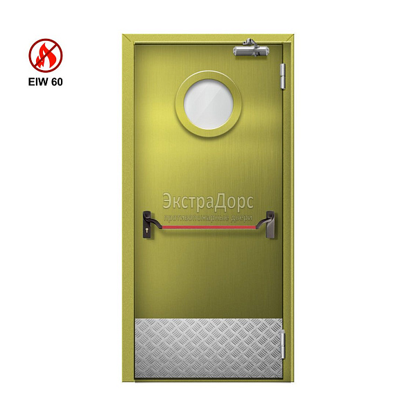 Противопожарная дверь EIW 60 ДОП-01-EIW-60 ДП54 однопольная остекленная стальная с антипаникой в Зеленограде  купить